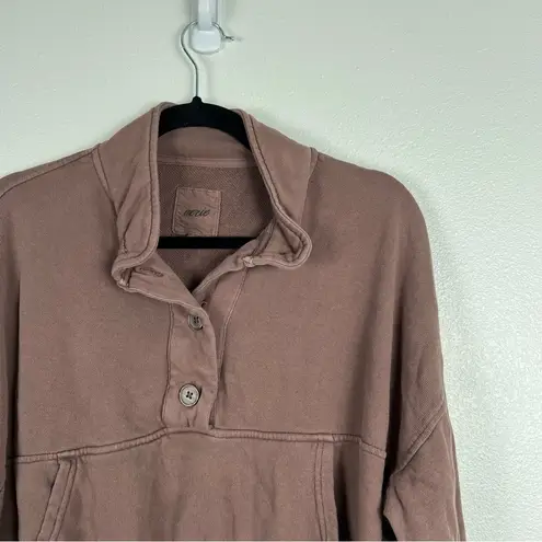 Aerie  Mock Neck Cropped Pullover‎ Brown Sz XS