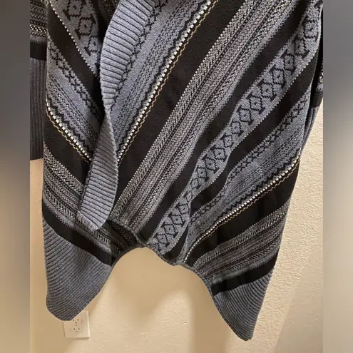 Sundance Blue & Black Four Corners Southwest Waterfall Cardigan Size PS