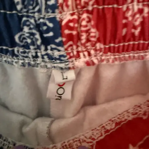 Women’s Large Unique Blue Red White Colorblock Jogger Pants