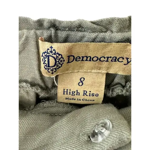 Democracy Olive Green High Rise Paper Bag Belted Jogger Pants Women's Size 8
