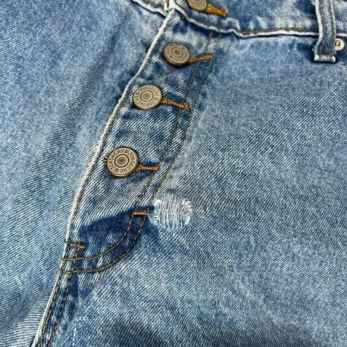 Jordache  vintage Y2K 2000s retro  High-waisted blue button fly denim shorts