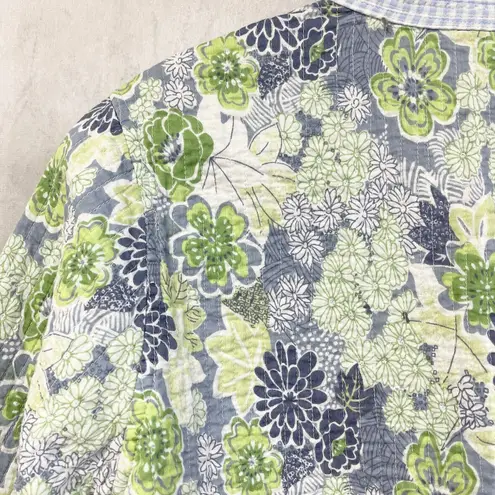 Quilted Floral Jacket Womens Medium Reversible Cottagecore Boho Indie Granny