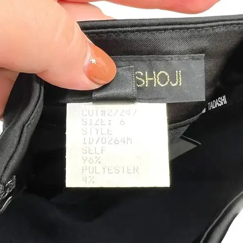 Tadashi Shoji Stretch Satin Pencil Skirt in Black Size 6