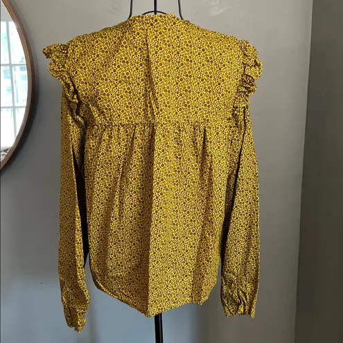 Nation Ltd Tilly A Line Ruffle Top In Citrine Floral Size L