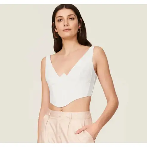 Bardot Top Womens 2 X Small White Bronte Corset Cropped