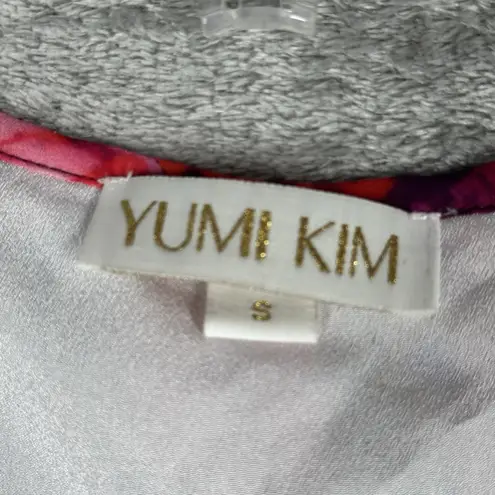 Yumi Kim Yumi Kim Shirt Women Small Pink Purple Floral Flower Pleated Blouse Colorful