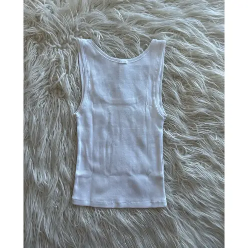 SKIMS Cotton Rib Tank Snow Size Small