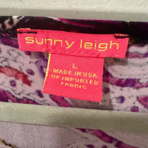 Sunny Leigh Boho Paisley Velvet Velour Top Size Large Red Black