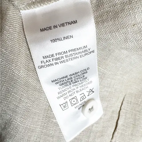 NWT Quince 100% European Linen Square Neck Jumpsuit Beige Size M Tan Size M