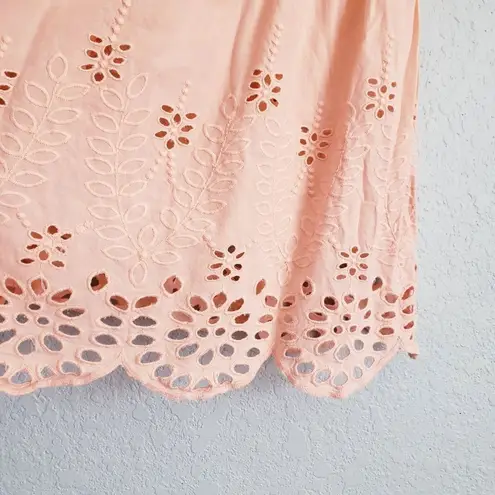 Free People Intimately  Elena Eyelet Scalloped Shorts in peach