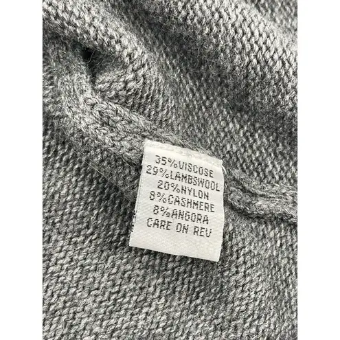 Bryn Walker Lambswool Cashmere Angora Gray Sweater Cardigan Button Womens Size L