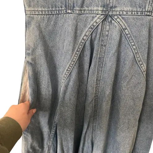 SAINT ART Denim Shirt Maxi Dress Light Wash Small Blue