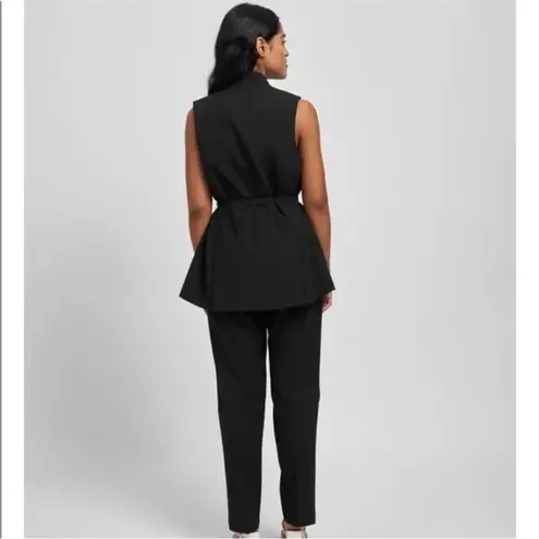 Universal Standard Jenny Black Wool Sleeveless Jacket Vest Tie Belt XS NEW