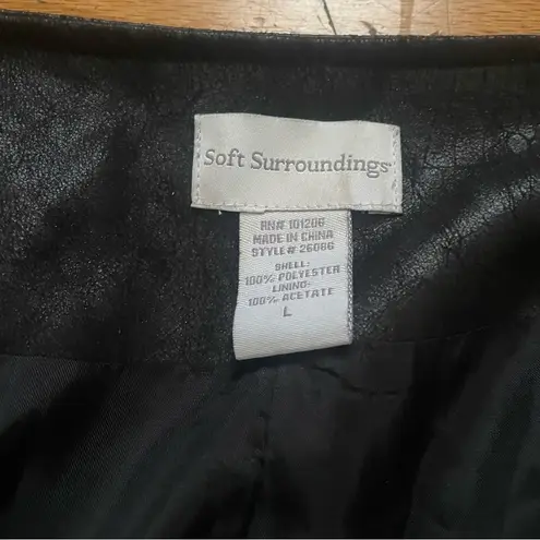 Soft Surroundings Black Faux Suede Tribeca Jacket Size Large