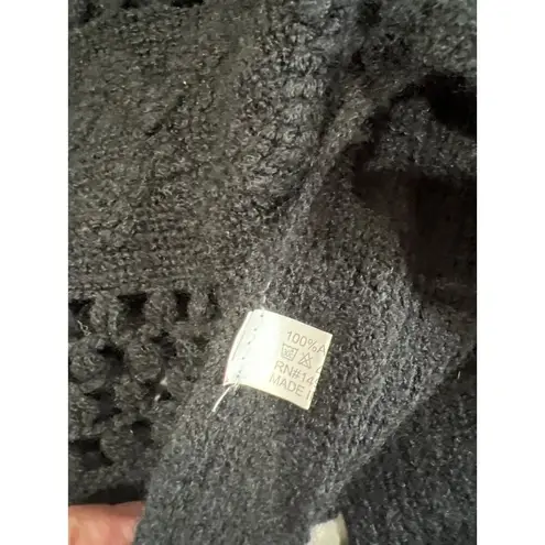 Arianna Boho Black Fringe Open Knit Festival Vest OS Biker Goth Retro Hippie Size undefined