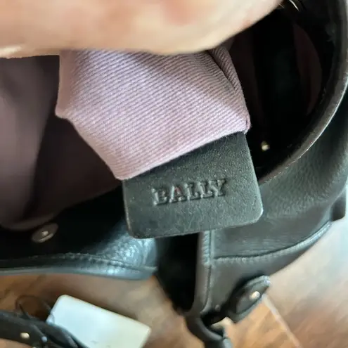 BALLY black leather hobo / bucket bag with tassel accent, made in Italy