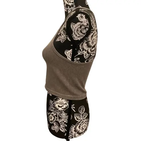 AS Revival Ribbed Racerback Cropped Cami Tank Top Crop Workout Sleepwear White Size L