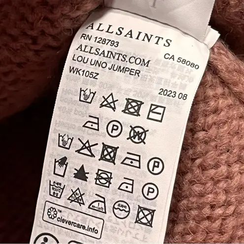 ALLSAINTS NEW All Saints Lou Uno Jumper Stripe Colorblock Crewneck Fuzzy Sweater Large