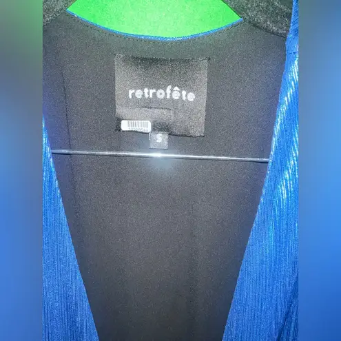 Retrofête Retrofete Elegant Metallic Blue Evening Gown size Small