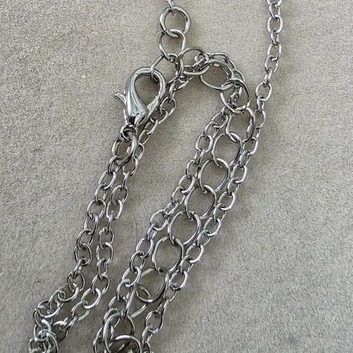 Boutique Silver Chain Necklace Poodle Dog Rhinestone Pendant Paw Print Earrings Set