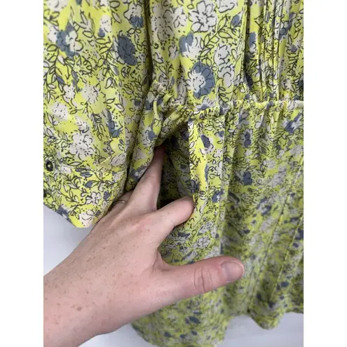 Maeve Anthropologie Floral Galen Mini Dress Women Small Yellow Bohemian Prairie