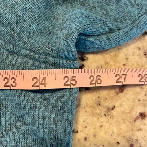 LLBean Women 1X Reg Teal Heathered Snap Neck Pullover Fleece Sweater Blue Size undefined