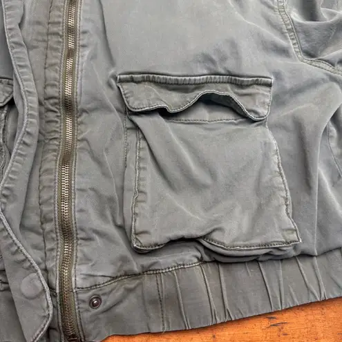 SONOMA Utility Jacket Olive Green Cargo Pockets Zip Front Bomber Style Women XL