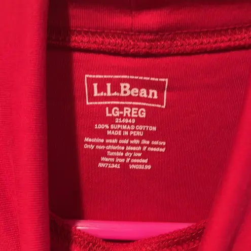 L.L.Bean  women’s red supima cotton turtleneck size large.