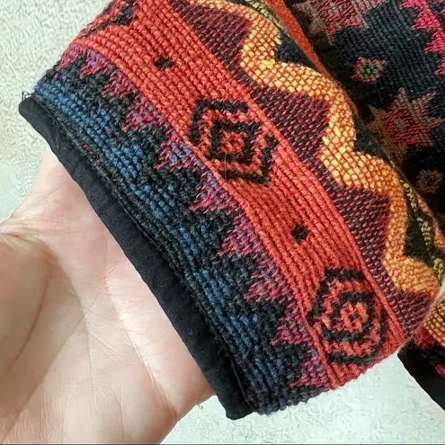 Vintage New Identity Southwest Cropped Gaucho Tapestry Blanket Jacket Orange Size M