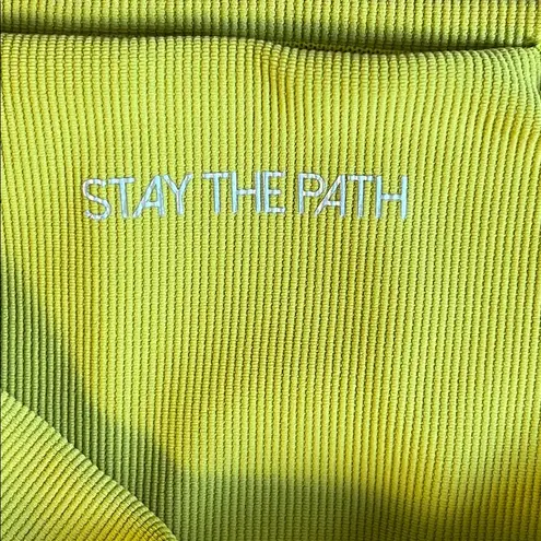 CALIA Stay the Path Ribbed Green Leggings Size Medium