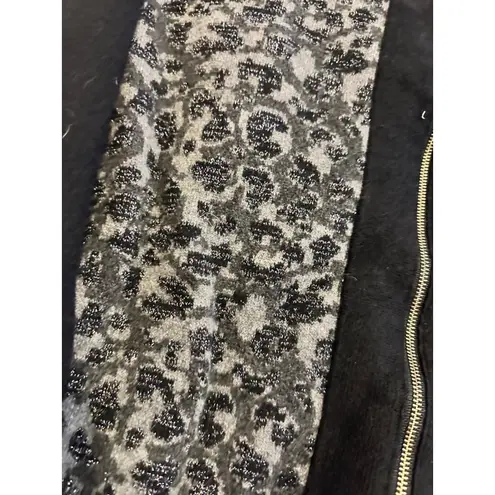 Pendleton Zip Up Cardigan XL Black Gray Animal Print Sweater Jacket
