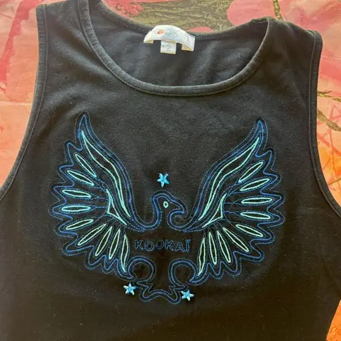 Kookai true vintage y2k tank top embroidered phoenix american eagle star bird 2000s style cami