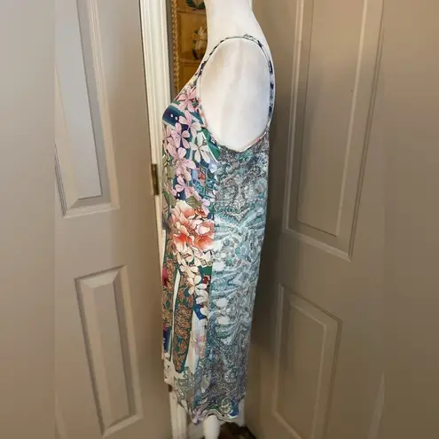 Johnny Was Pima cotton/modal strappy mixed floral slip sleep dress. Size S.