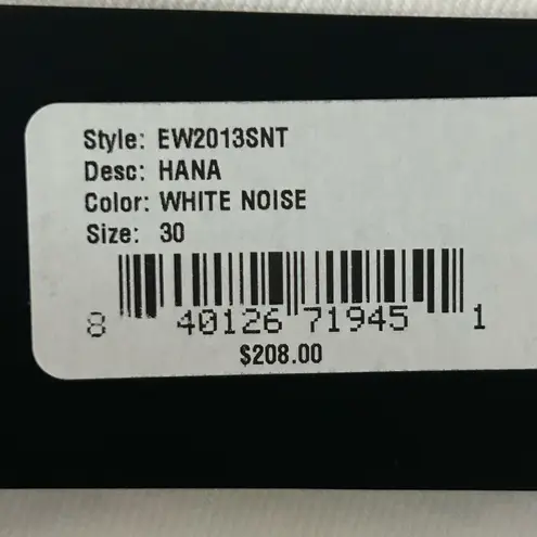 Edwin Women's Hana Classic Straight Crop Denim Jean White Noise 30 New with Flaw