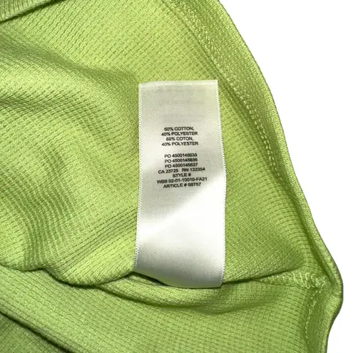 NWT Aritzia Sunday Best Baby Waffle Long Sleeve Crop Top SMALL in Okra Green