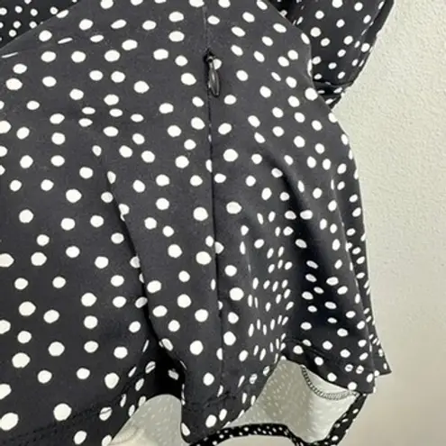 Title Nine Black and White Polka Dot Dress Sleeveless Fit & Flare Athletic Dress