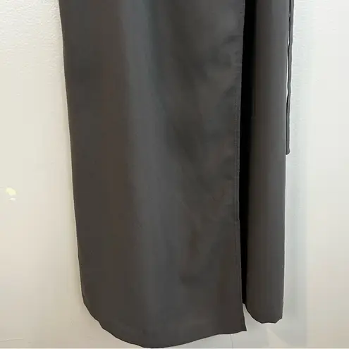 Wilfred Aritzia Smokey Grey Sleeveless V-neck Midi Wrap Dress Size Small