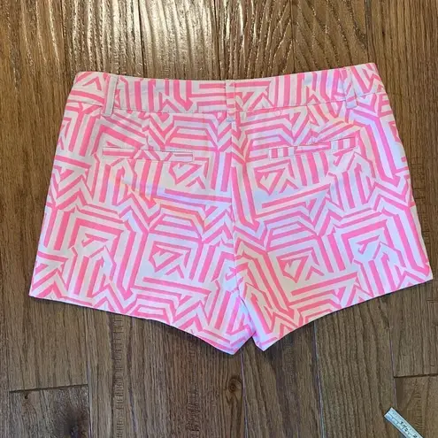 J.Crew pink neon geometric chino short size 6