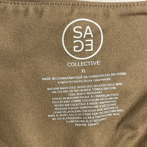 Sage Collective NWT bra XL neutral sports bra zipper stretchy wireless racerback