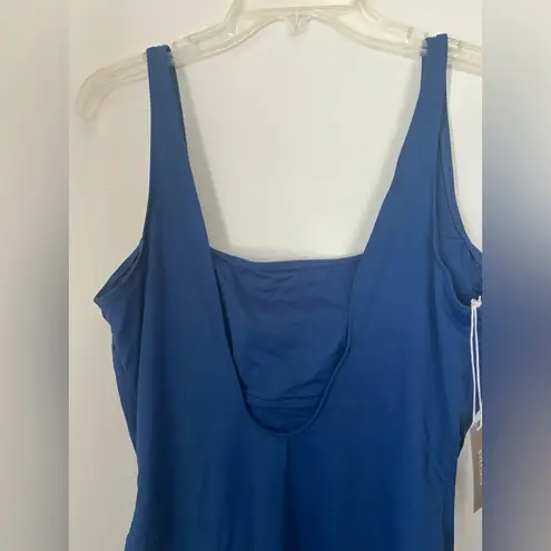 Everlane NWT  Nyle square neck one piece blue swimsuit size XL