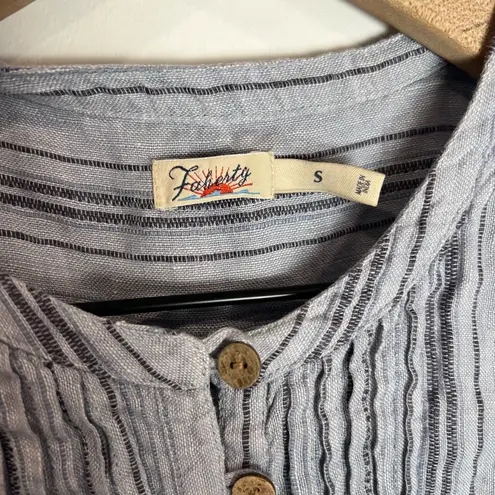 Faherty Linen Striped Sleeveless Dress