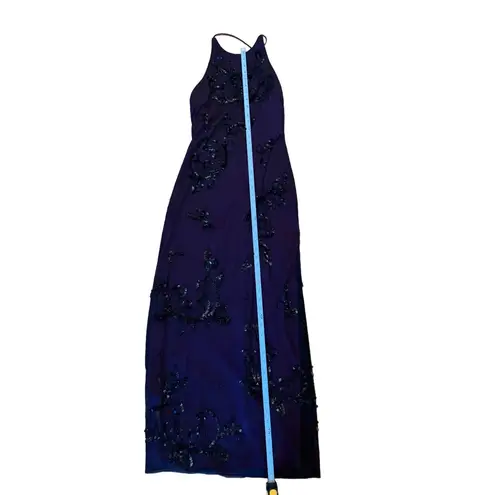 Rimini by Shaw Purple Sequin Halter Gown Size 6 Petite