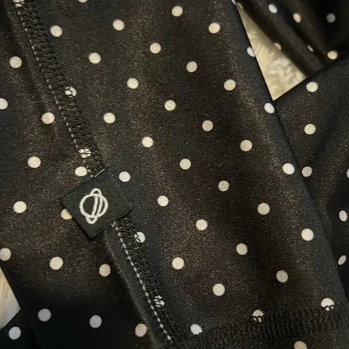 Terez for Soulcycle Sports Bra/Legging Set Color Black W/White Polka Dots M EUC