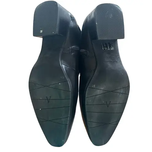 Aquatalia Flambay Black Leather Buckle Moto Ankle Chelsea Boot