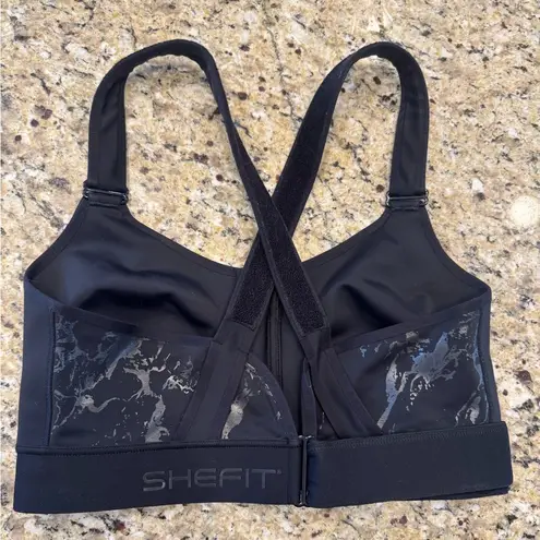 Shefit Black Sports Bra size 3 luxe zippers and straps