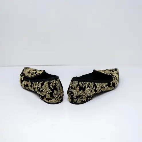 NEW Michele Lopriore Elyse Pointy Loafer Multicolor Brocade Jacquard Flat Shoes