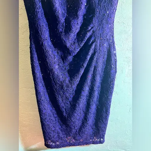 Connected Apparel Cocktail/Evening/Prom Purple Sleeveless Dress-sequin&lace-occasion dress,medium