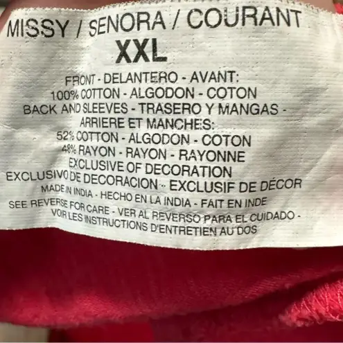 Nine West  Vintage America Split V Button Front Embroidered Tab Sleeves Size XXL