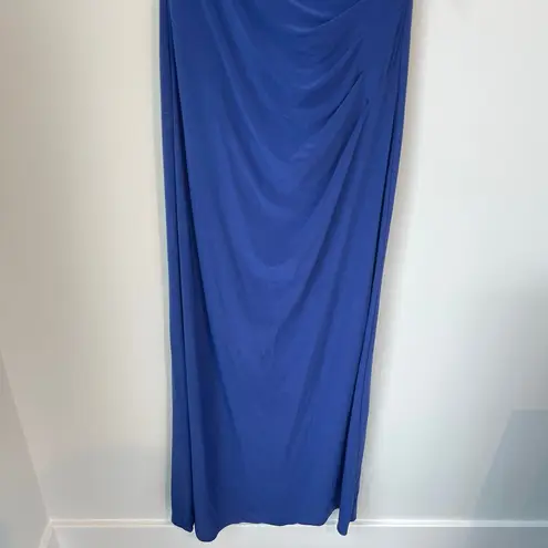 Alex Evenings Women's Long Cowl Back Dress Gown Formal Empire Waist Royal Blue
