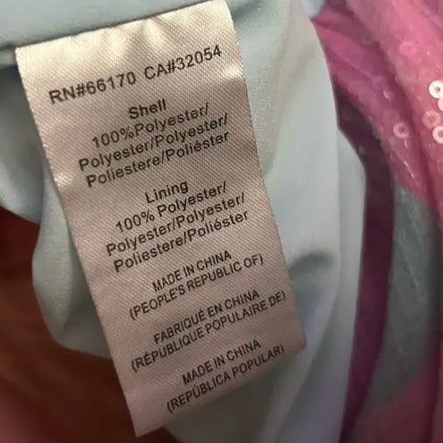 Hutch Anthropologie Aqua Balloon Mini Dress Sequin Bubblegum Blue & Pink Size 4